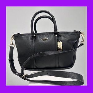 COACH Leather Crossbody Satchel in Black (37154M LI/Black)